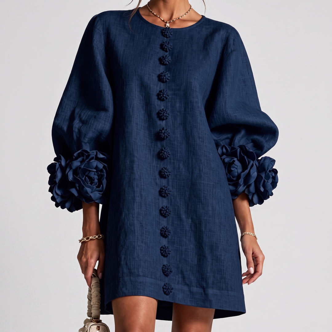 Monique Rosette Sleeve Shift Dress
