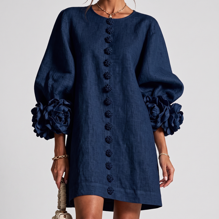 Monique Rosette Sleeve Shift Dress