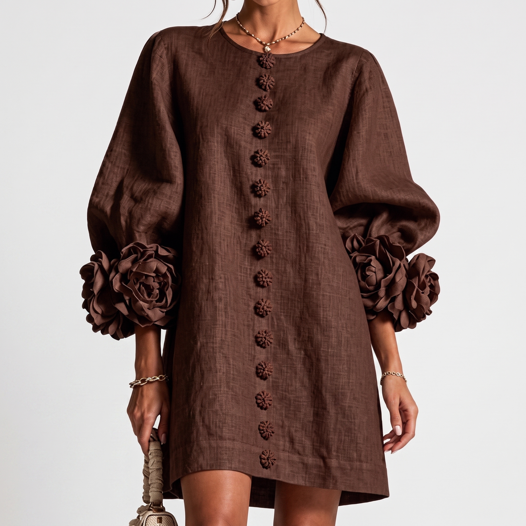 Monique Rosette Sleeve Shift Dress