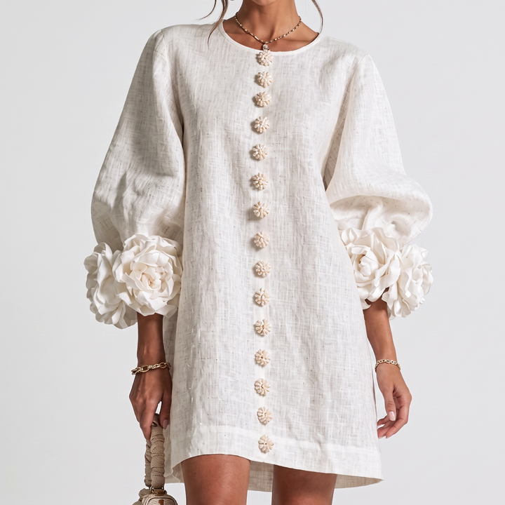 Monique Rosette Sleeve Shift Dress