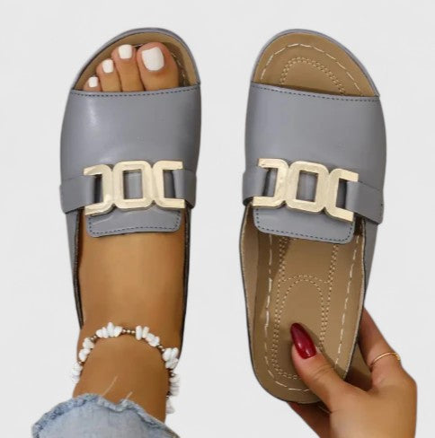 Christine™ | Gold-Trim Comfort Slides