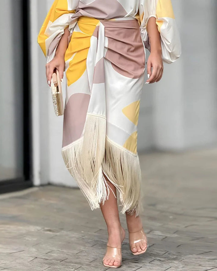 Jacqueline™ | Bold Print Draped Set