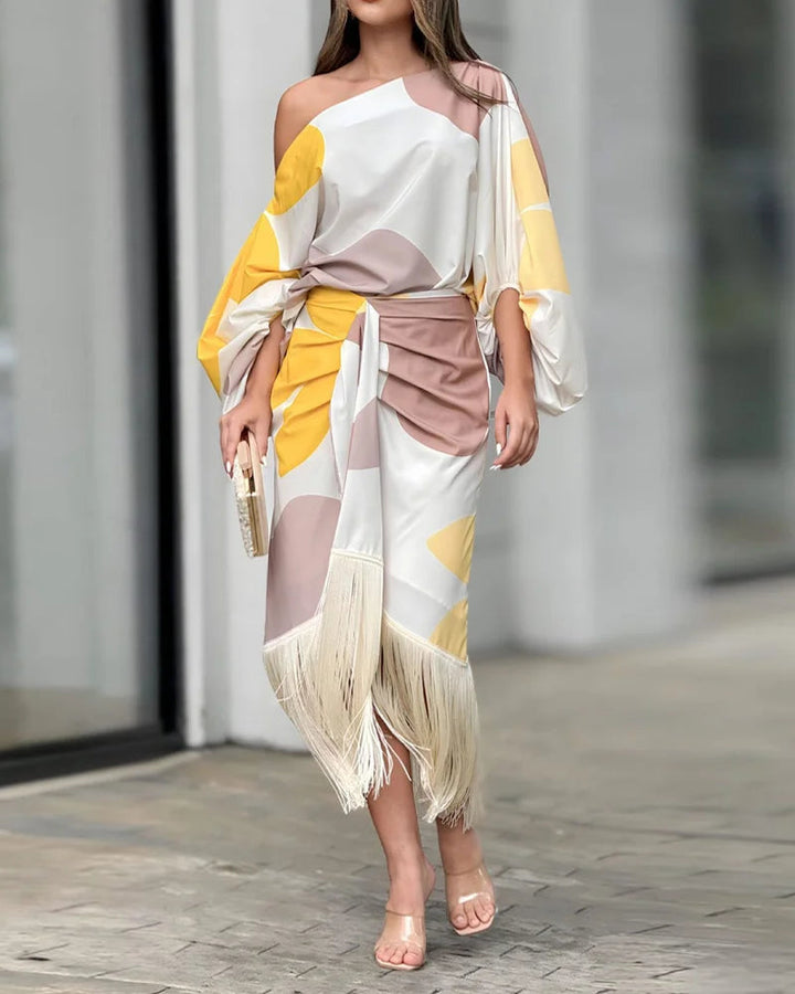 Jacqueline™ | Bold Print Draped Set