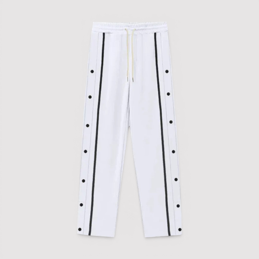Michael Sydney men's button placket pants, front view