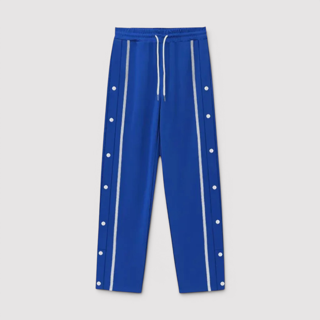 Michael Sydney men's button placket pants, front view
