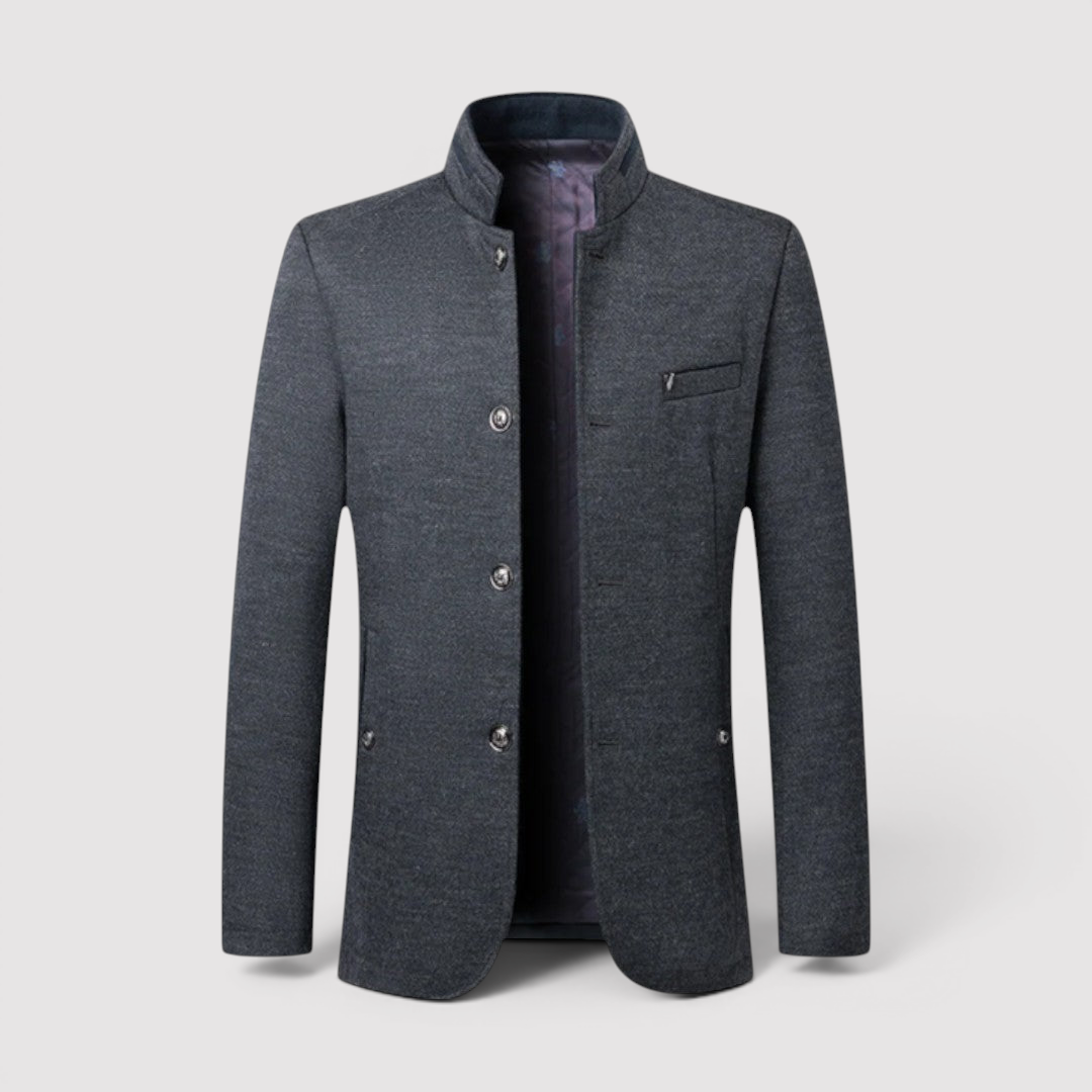 Michael Sydney men's stand-collar blazer, front view