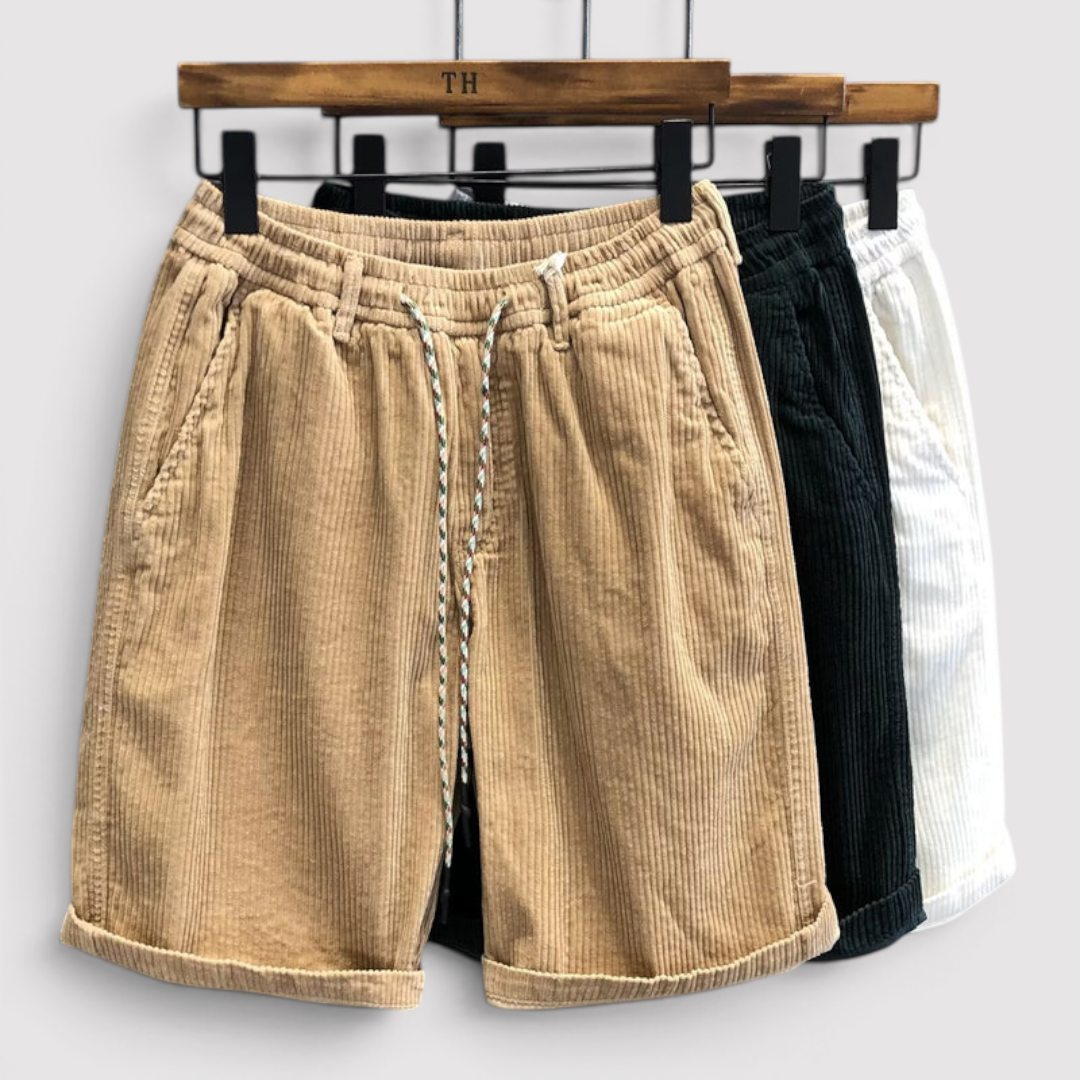 Michael Sydney men's fine ribbed shorts, front view
