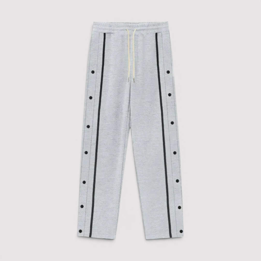 Michael Sydney men's button placket pants, front view