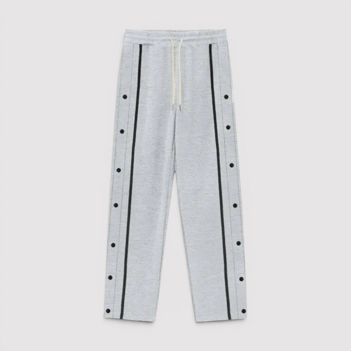 Michael Sydney men's button placket pants, front view