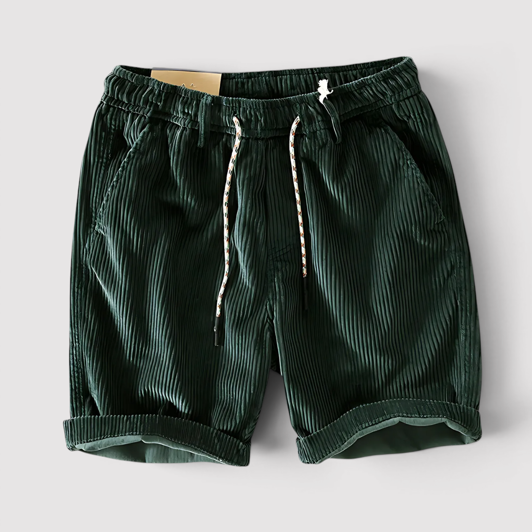 Michael Sydney men's fine ribbed shorts, front view
