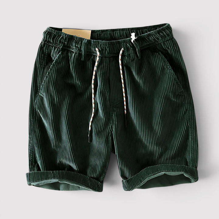 Michael Sydney men's fine ribbed shorts, front view