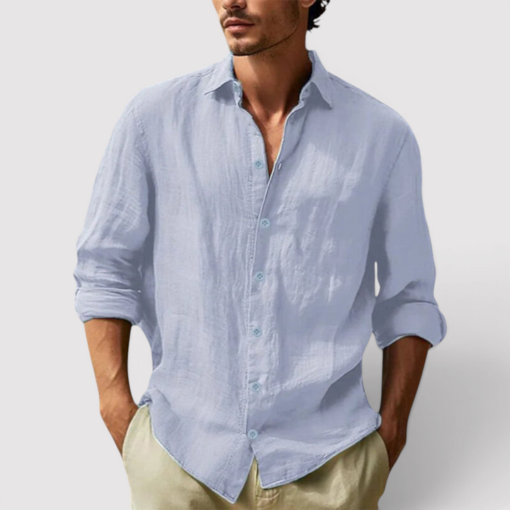 Michael Sydney men's crinkle-textured shirt, front view