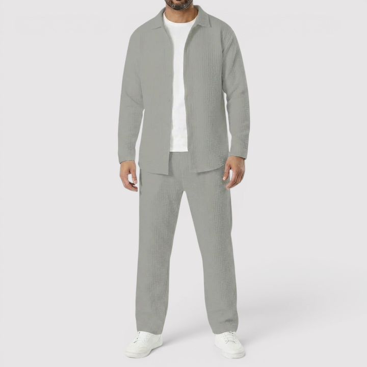 Michael Sydney men's shirt & pants set, front view