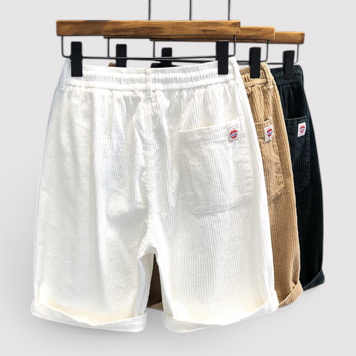 Michael Sydney men's fine ribbed shorts, front view