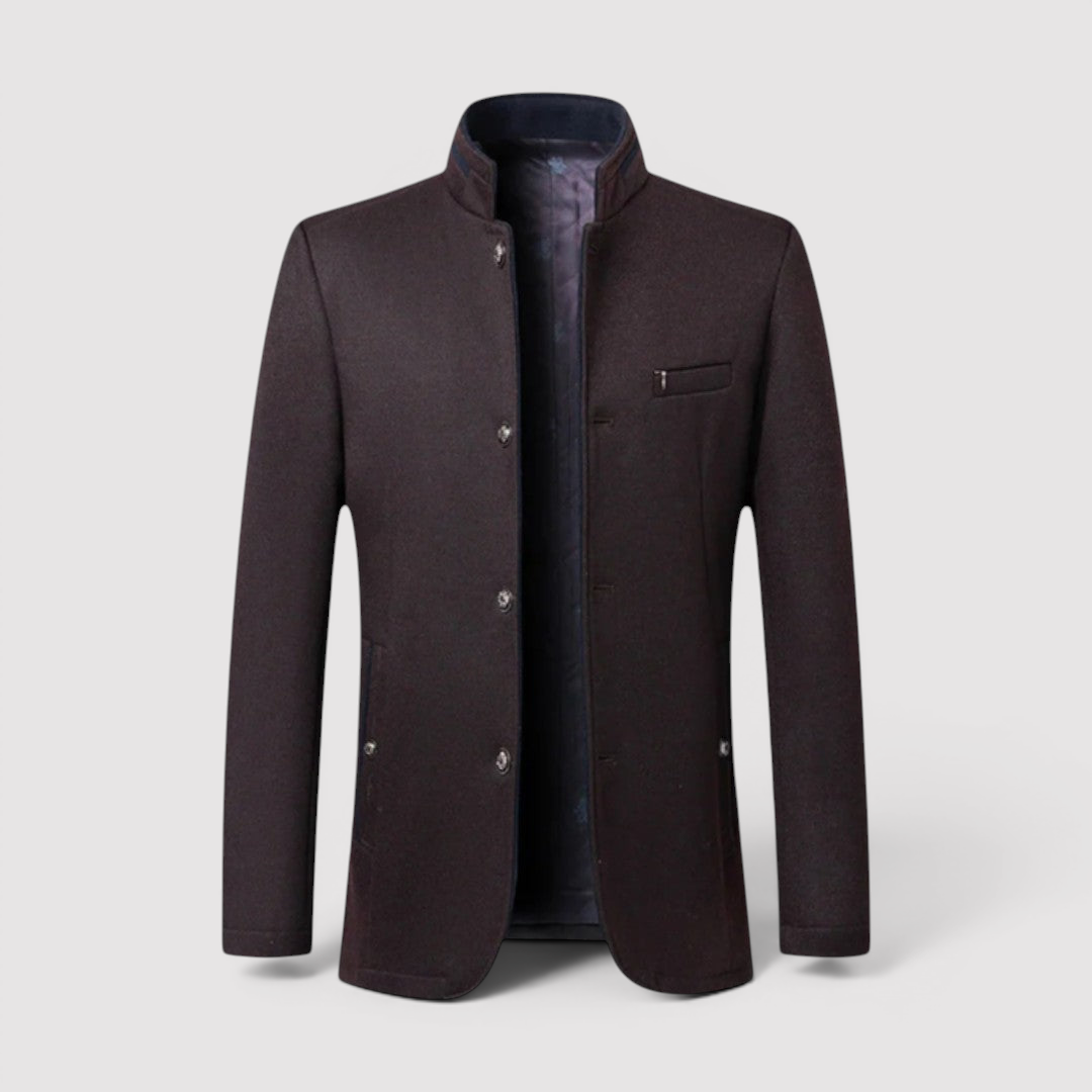 Michael Sydney men's stand-collar blazer, front view
