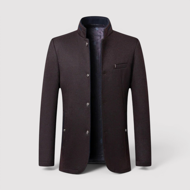 Michael Sydney men's stand-collar blazer, front view