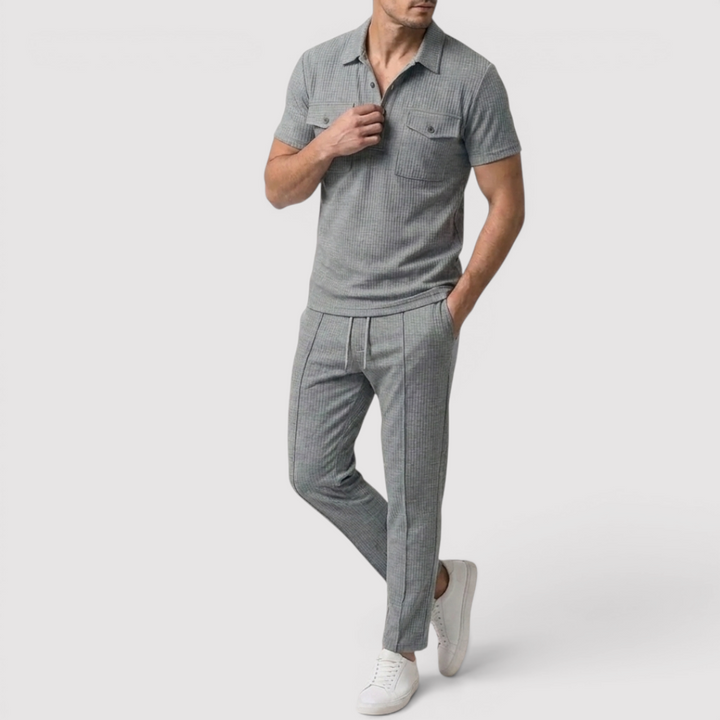 Michael Sydney men's shirt & shorts set, front view