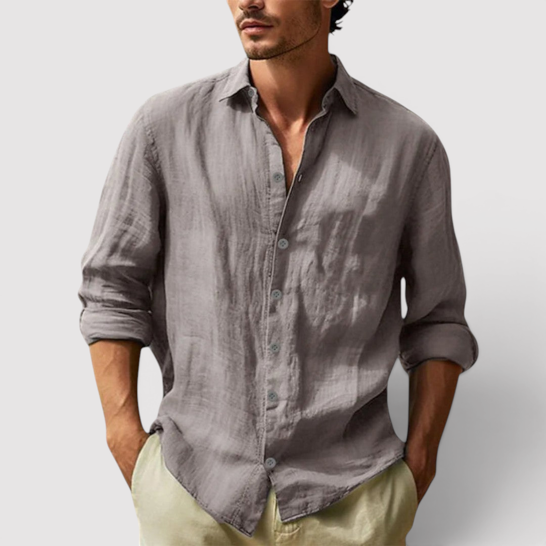 Michael Sydney men's crinkle-textured shirt, front view