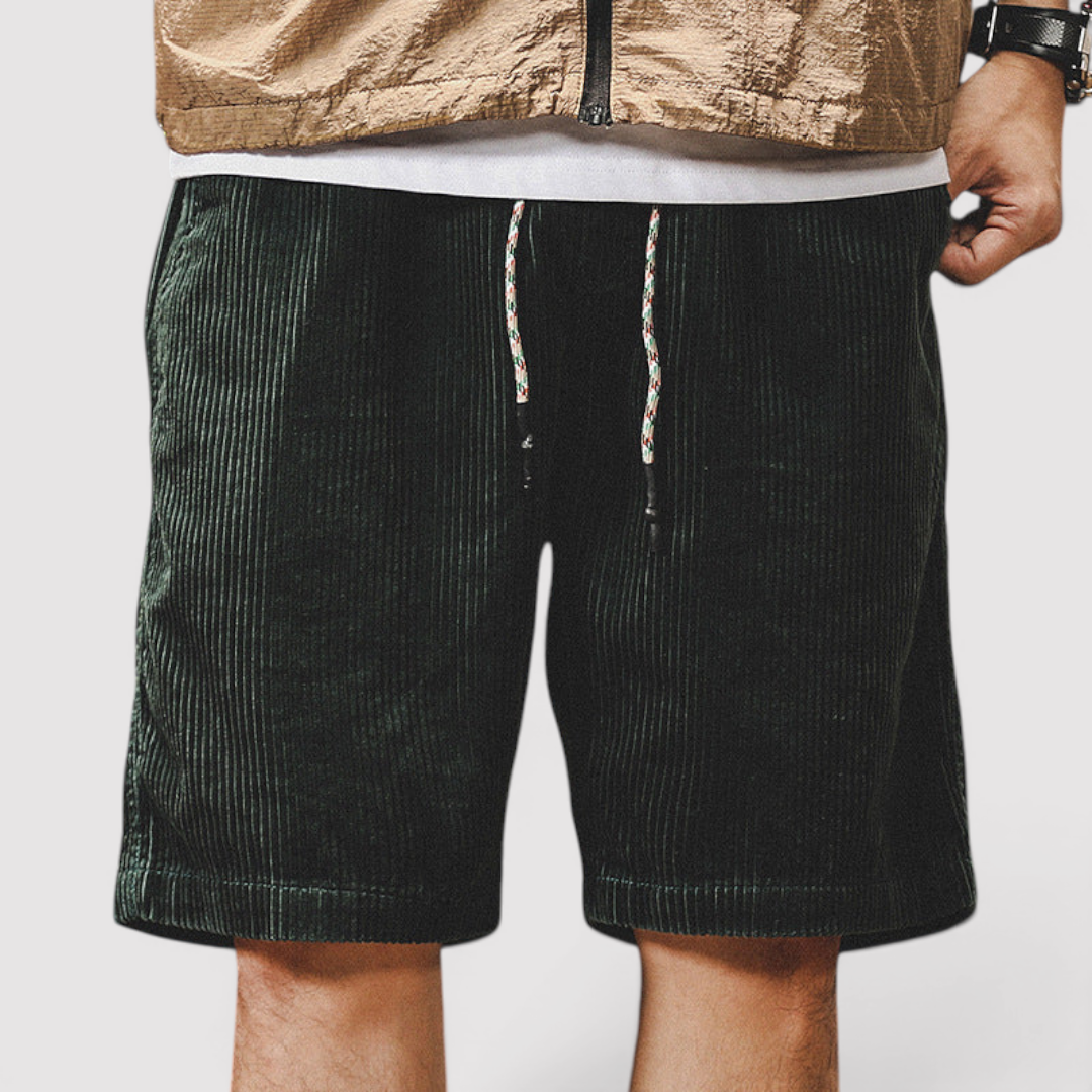 Michael Sydney men's fine ribbed shorts, front view