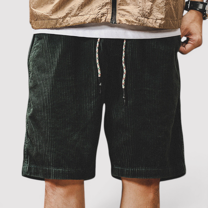 Michael Sydney men's fine ribbed shorts, front view