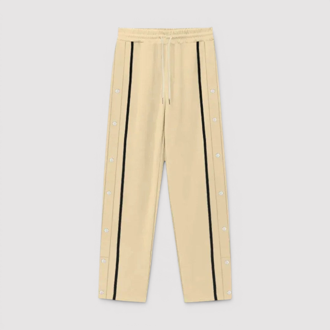 Michael Sydney men's button placket pants, front view