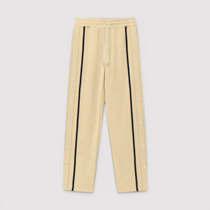 Michael Sydney men's button placket pants, front view