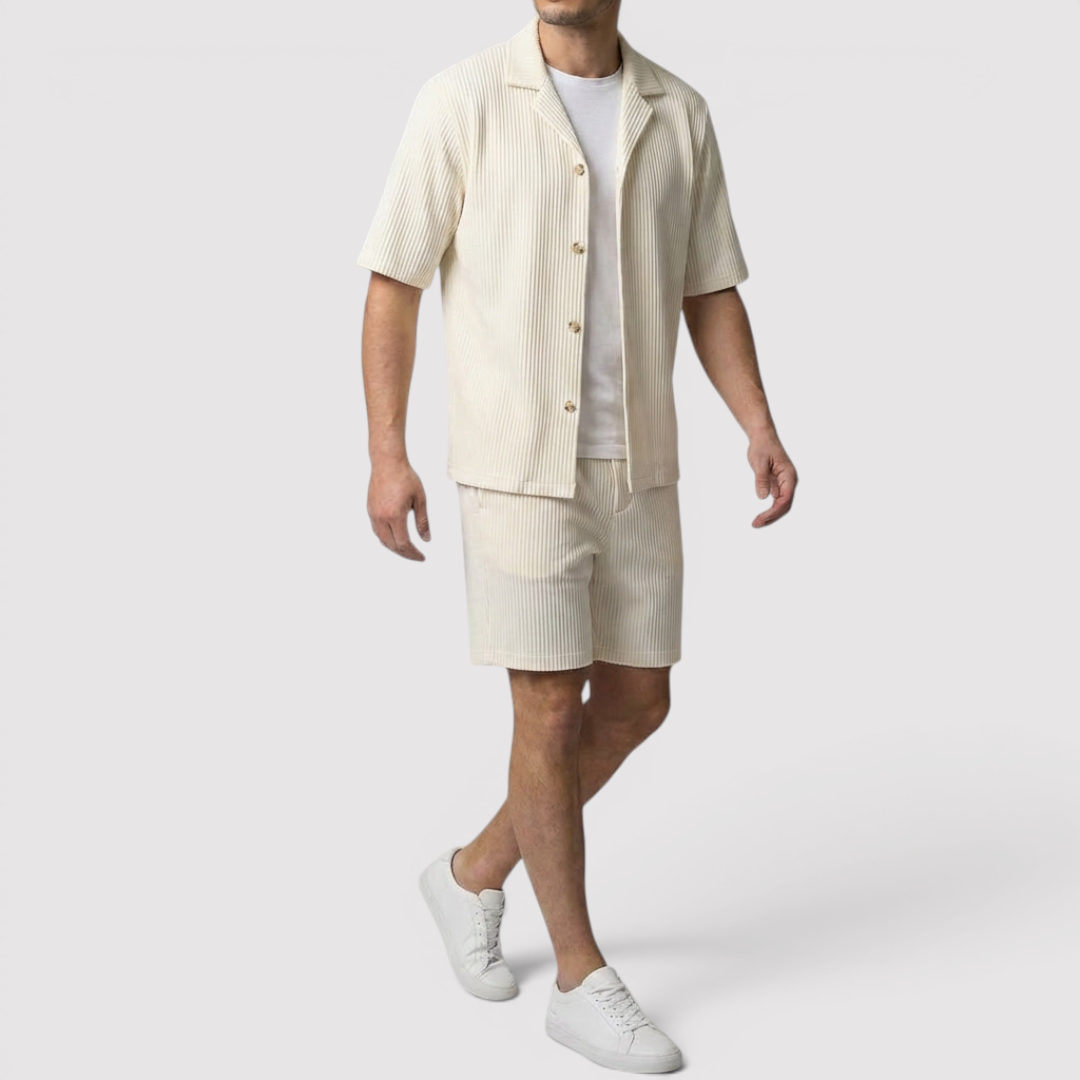 Michael Sydney men's shirt & shorts set, front view