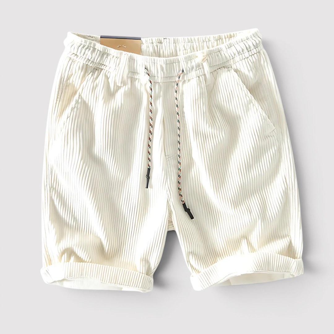 Michael Sydney men's fine ribbed shorts, front view