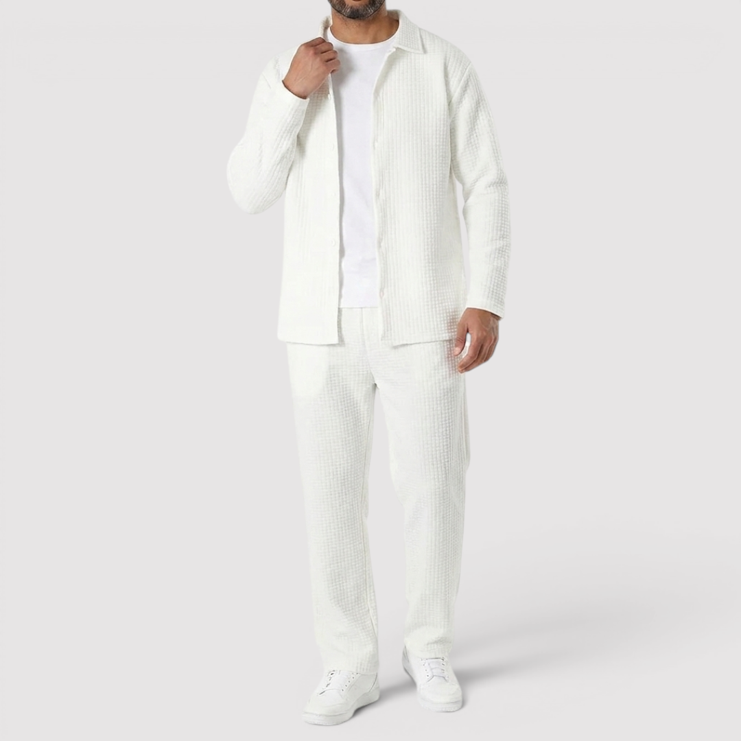 Michael Sydney men's shirt & pants set, front view