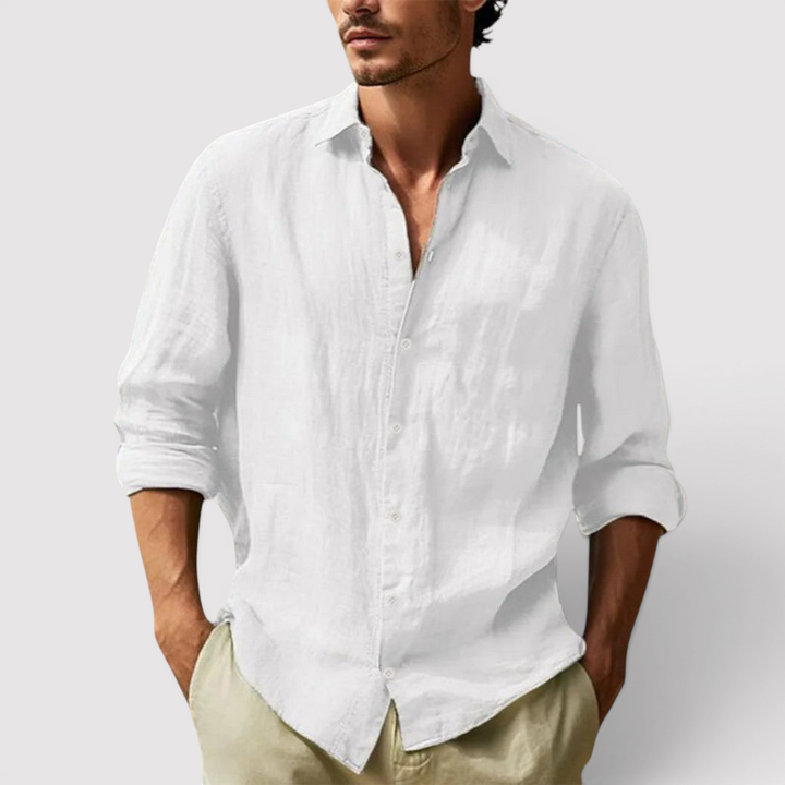 Michael Sydney men's crinkle-textured shirt, front view