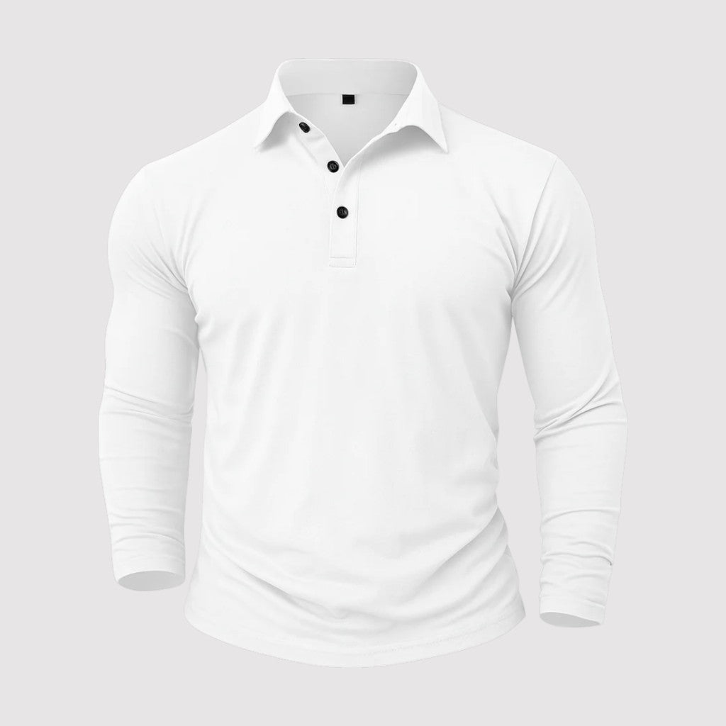 Michael Sydney men's long-sleeve polo shirt, front view