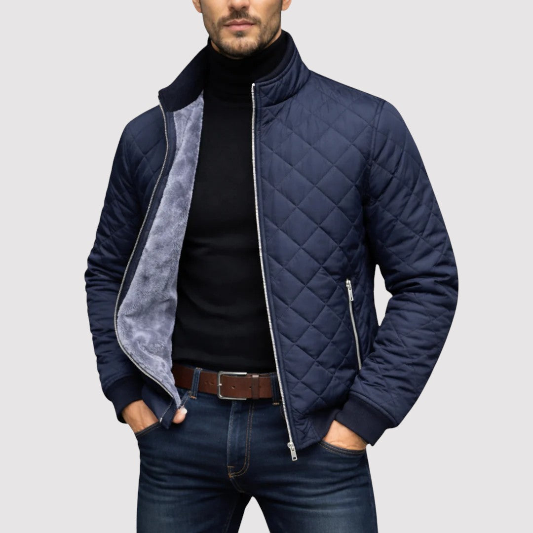 Michael Sydney men's quilted jacket, front view