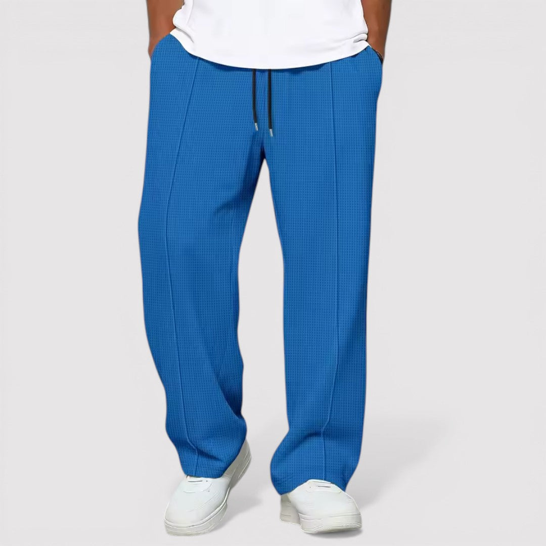 Michael Sydney men's waffle texture pants, front view