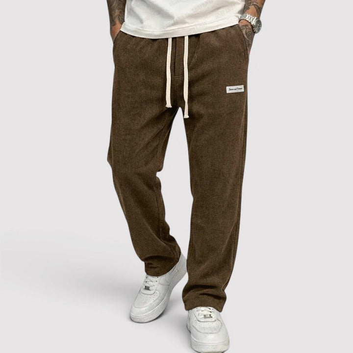 Michael Sydney men's ribbed pants, front view