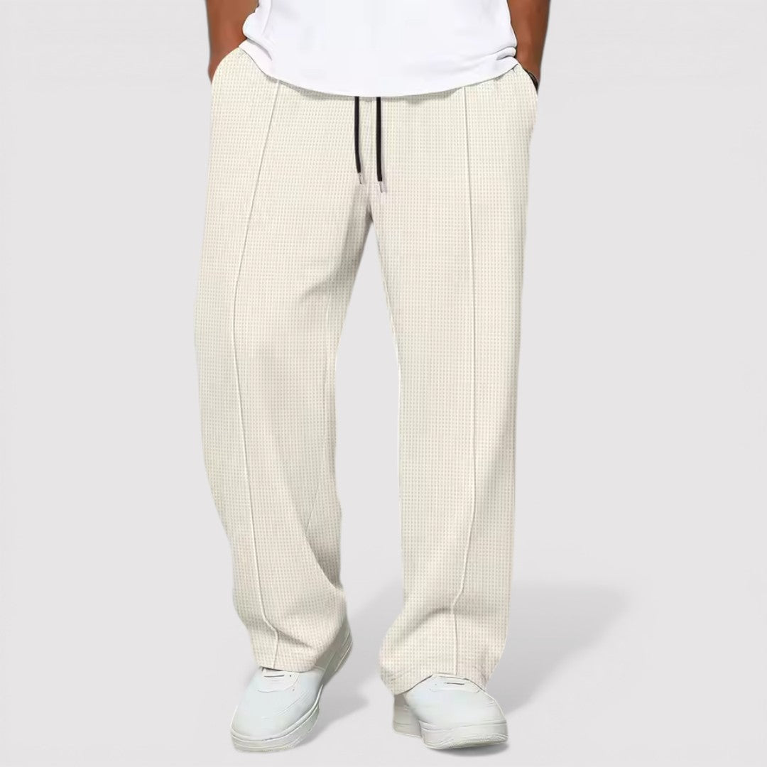 Michael Sydney men's waffle texture pants, front view