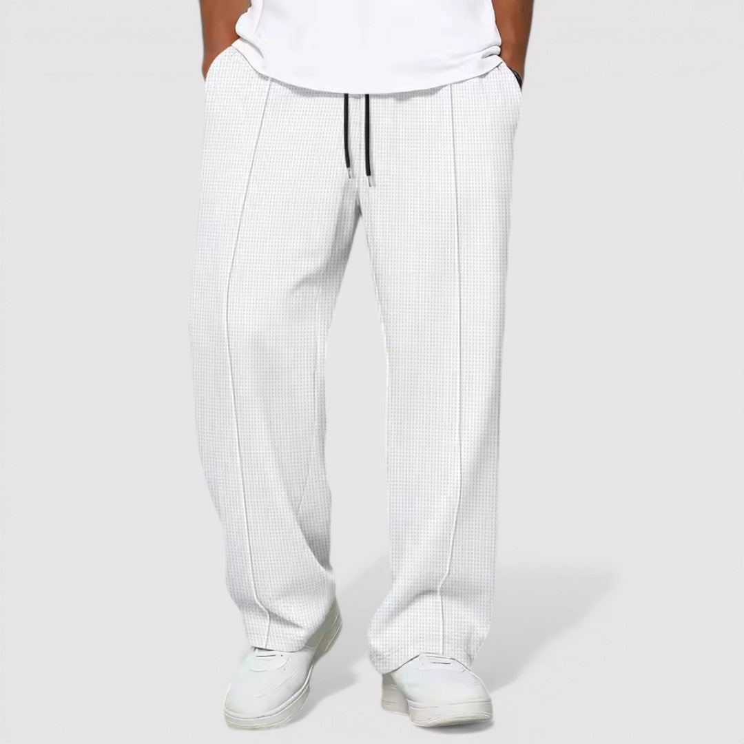 Michael Sydney men's waffle texture pants, front view