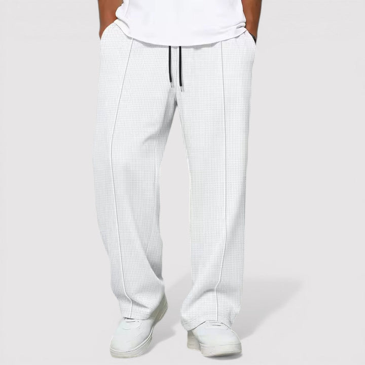 Michael Sydney men's waffle texture pants, front view