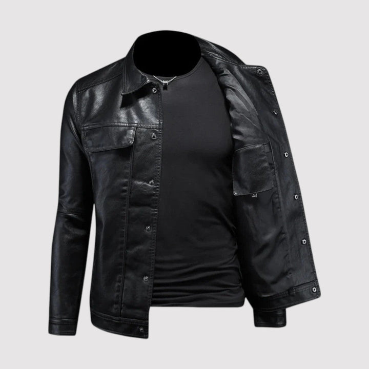 Michael Sydney men's Jacket with Collar and Button Placket, front view