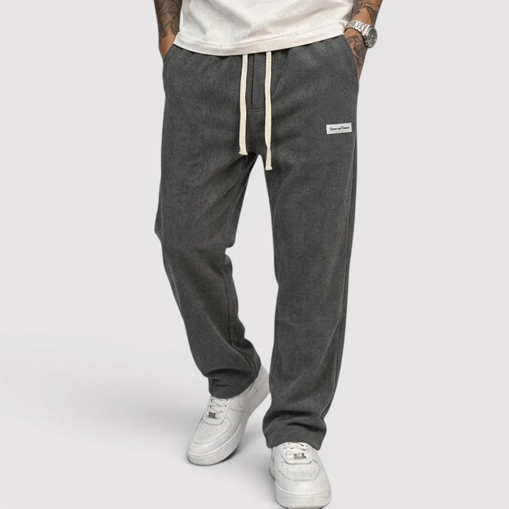 Michael Sydney men's ribbed pants, front view