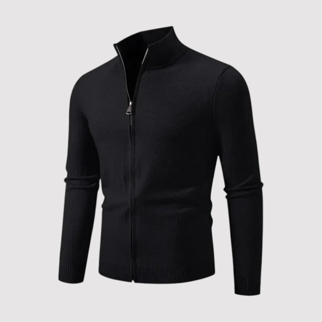 Michael Sydney men's cardigan with zip, front view