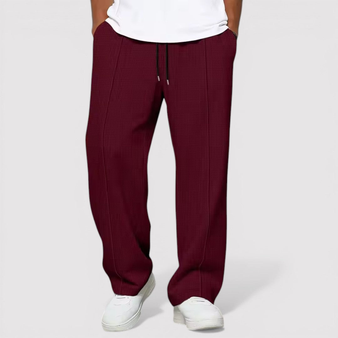 Michael Sydney men's waffle texture pants, front view