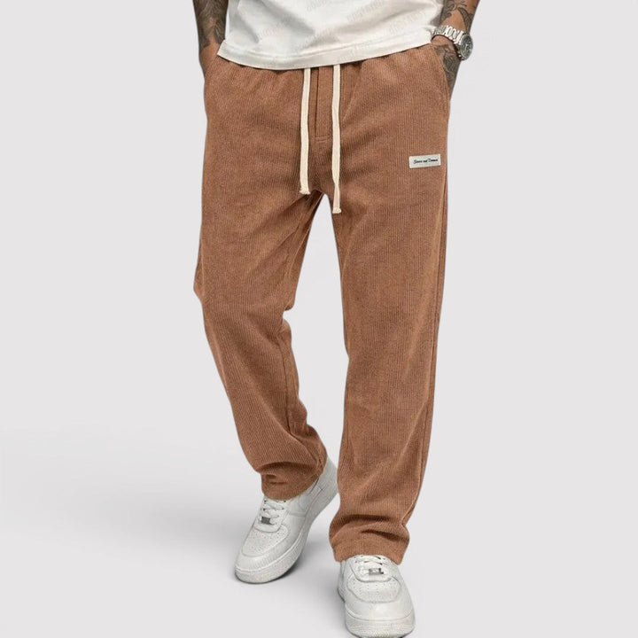 Michael Sydney men's ribbed pants, front view