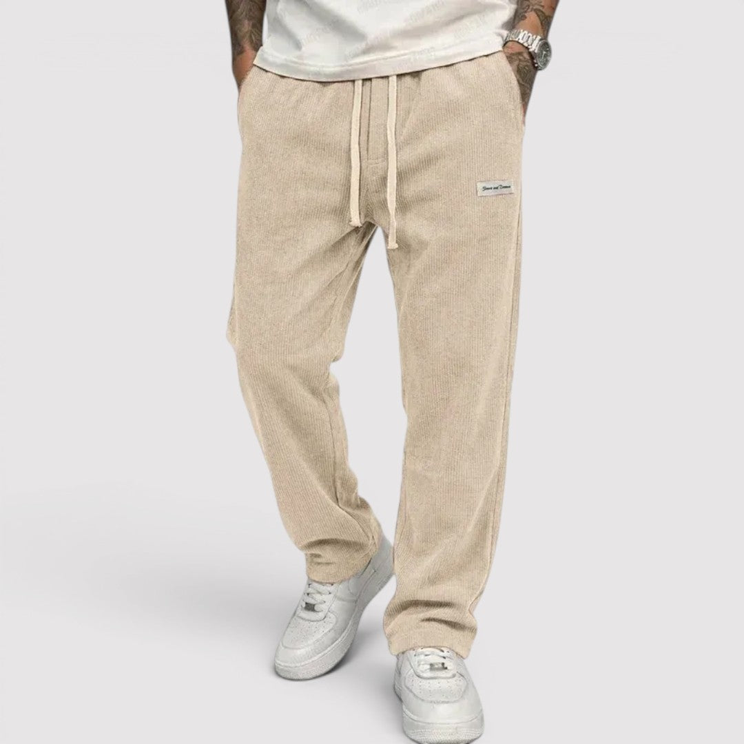 Michael Sydney men's ribbed pants, front view