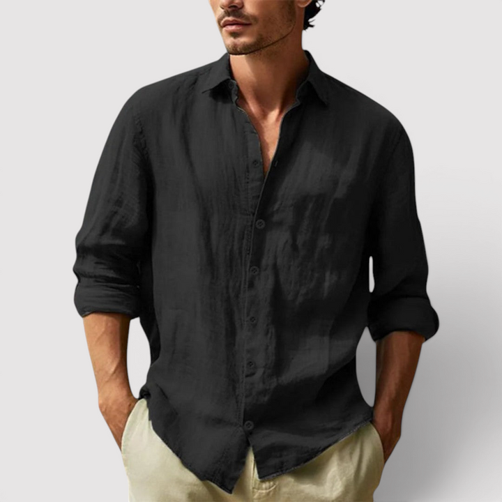 Michael Sydney men's crinkle-textured shirt, front view