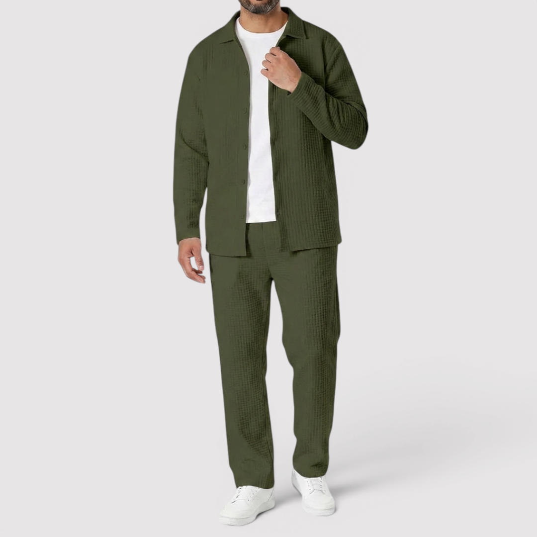 Michael Sydney men's shirt & pants set, front view