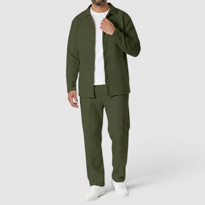 Michael Sydney men's shirt & pants set, front view