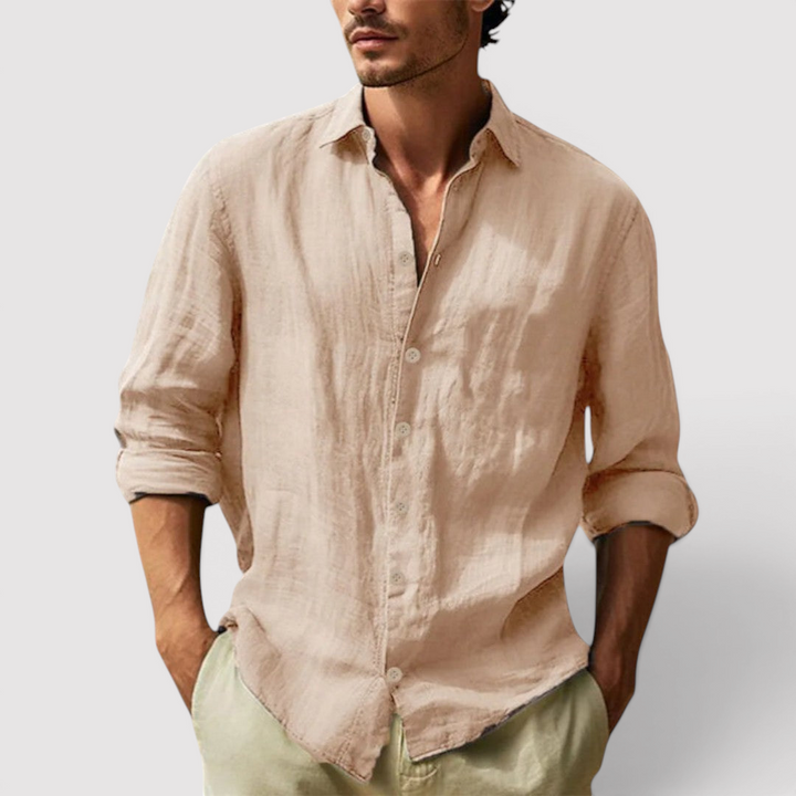 Michael Sydney men's crinkle-textured shirt, front view