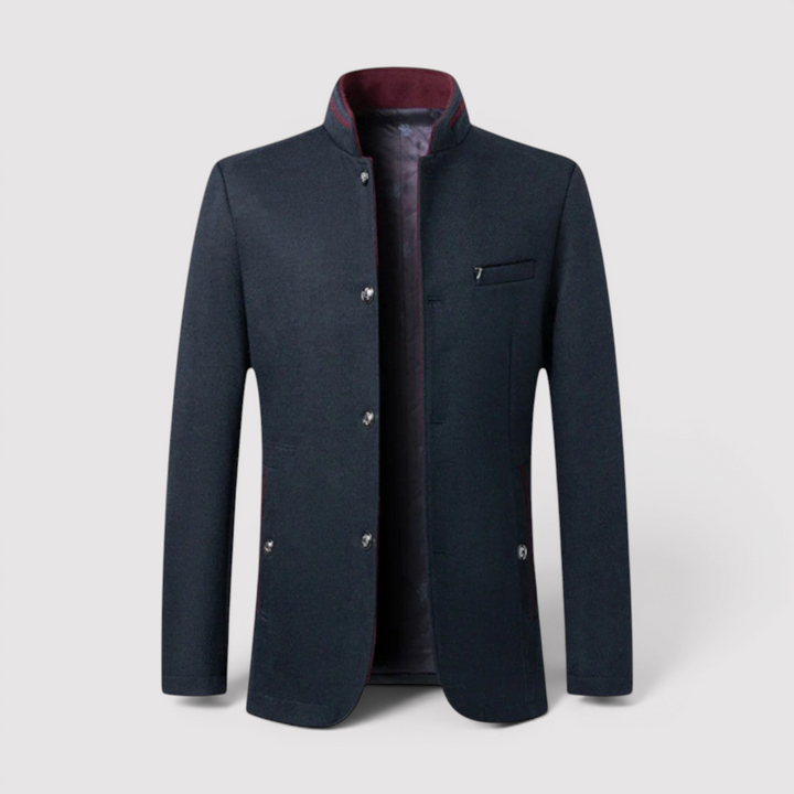 Michael Sydney men's stand-collar blazer, front view