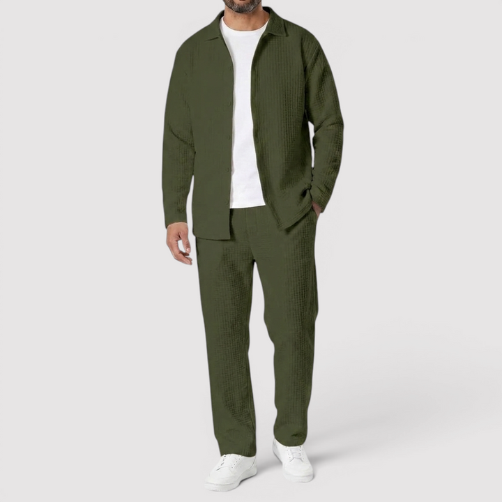 Michael Sydney men's shirt & pants set, front view