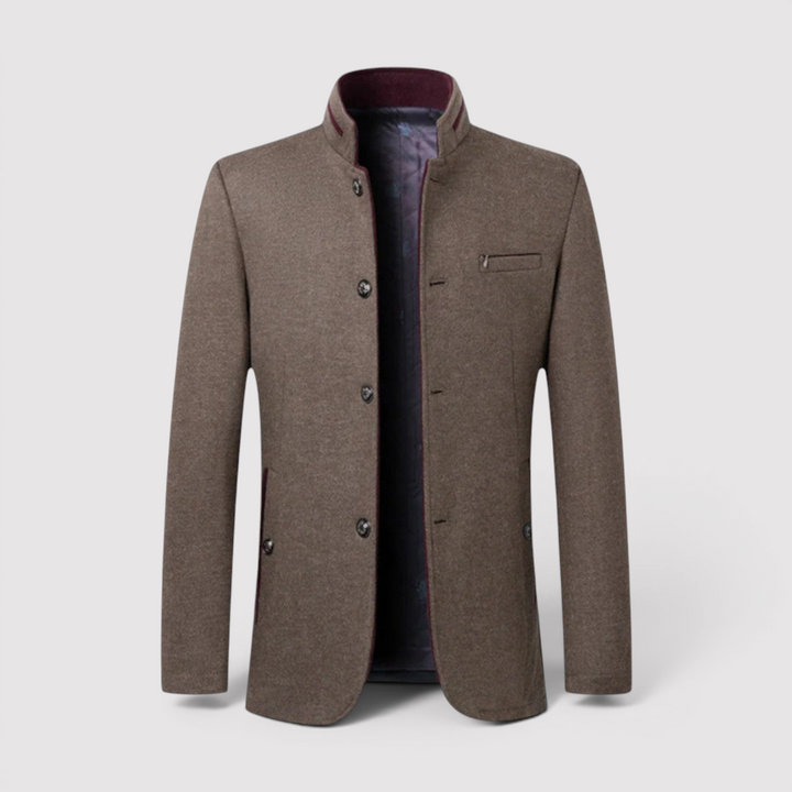 Michael Sydney men's stand-collar blazer, front view